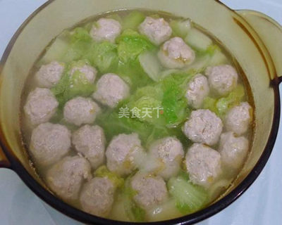 小白菜丸子汤怎么做