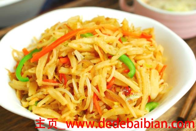 豆芽炒饼丝的家常做法