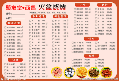 烧烤菜单大全图片