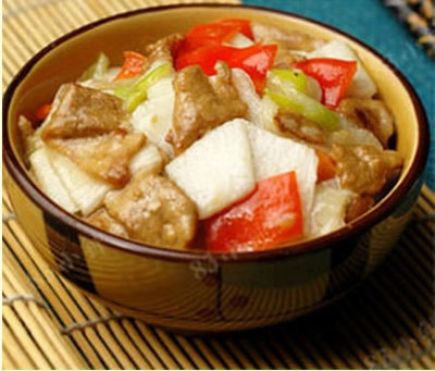 山药炒肉片的做法