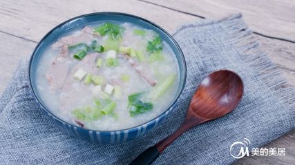 青菜猪肝粥