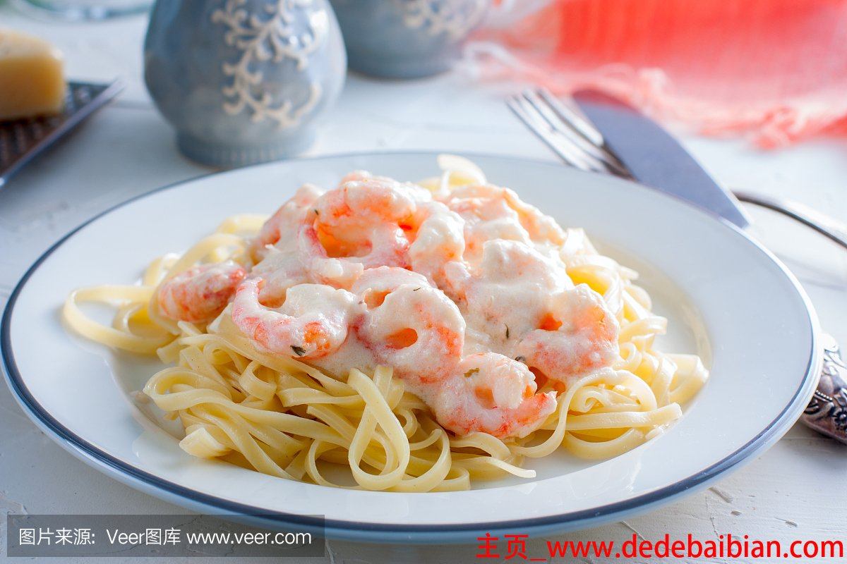 奶油虾仁意面