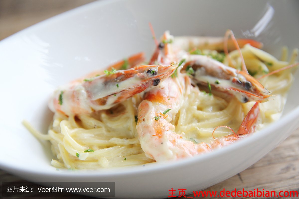 奶油虾仁意面