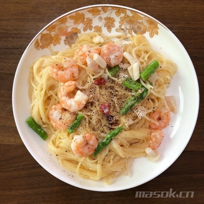 奶油虾仁意面