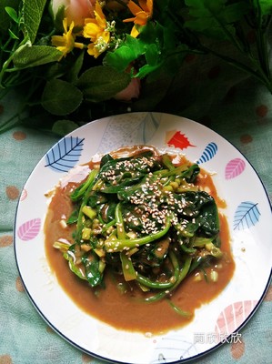 麻酱菠菜的做法