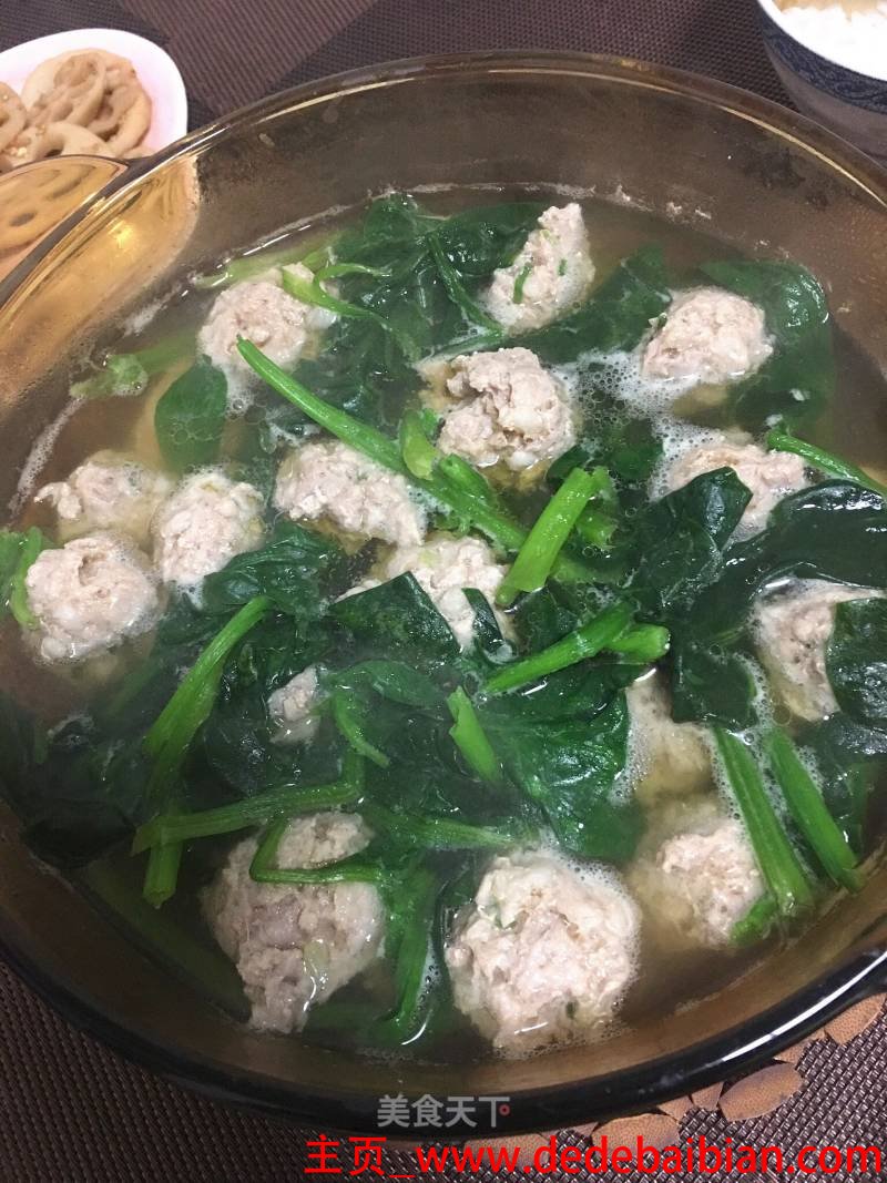 菠菜丸子汤的做法