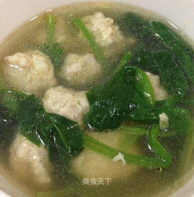菠菜丸子汤的做法