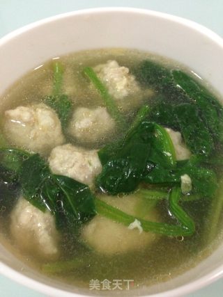 菠菜丸子汤的做法
