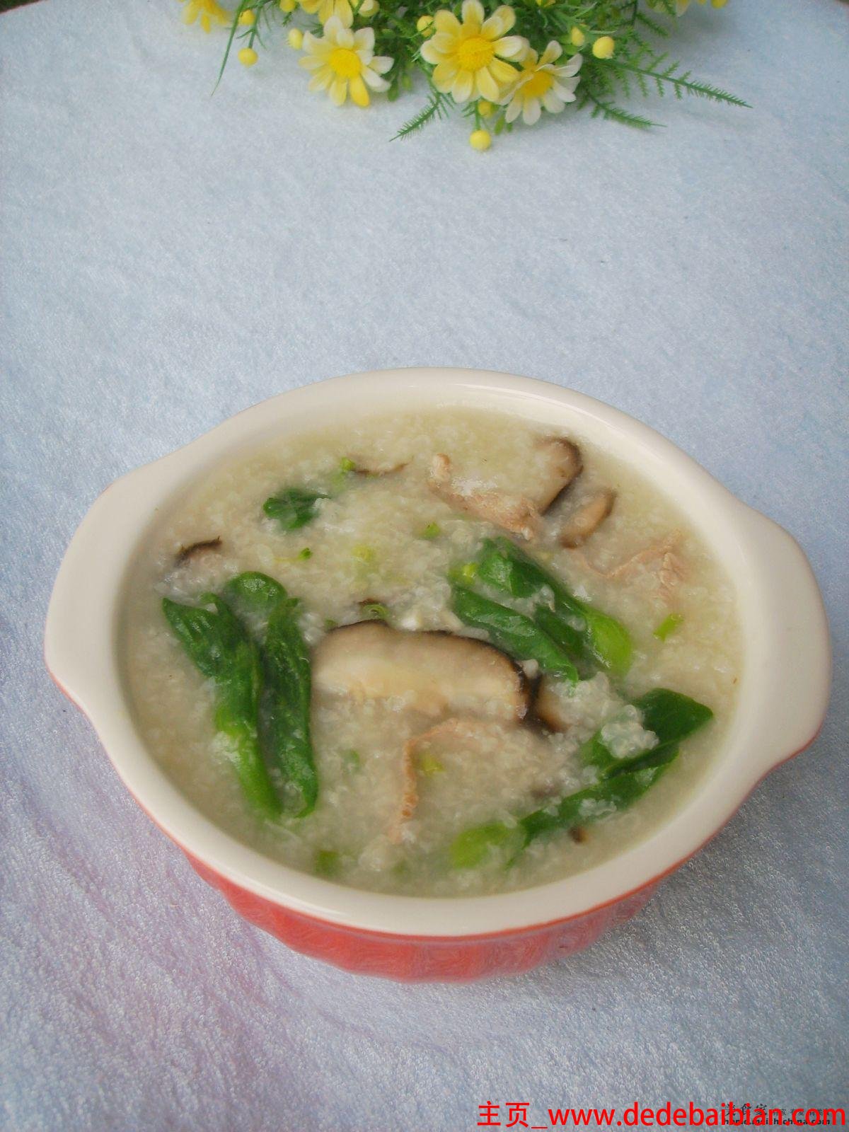 香菇青菜瘦肉粥