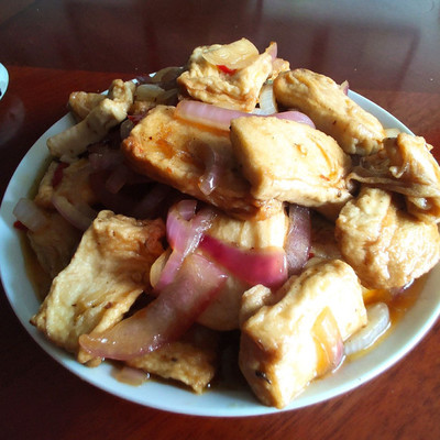 豆腐炒洋葱