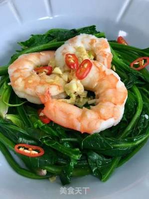 虾仁菠菜的做法