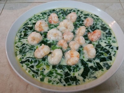 虾仁菠菜的做法