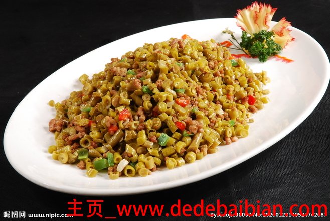 豆角炒肉末