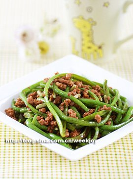 豆角炒肉末