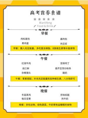 高考生营养早餐食谱